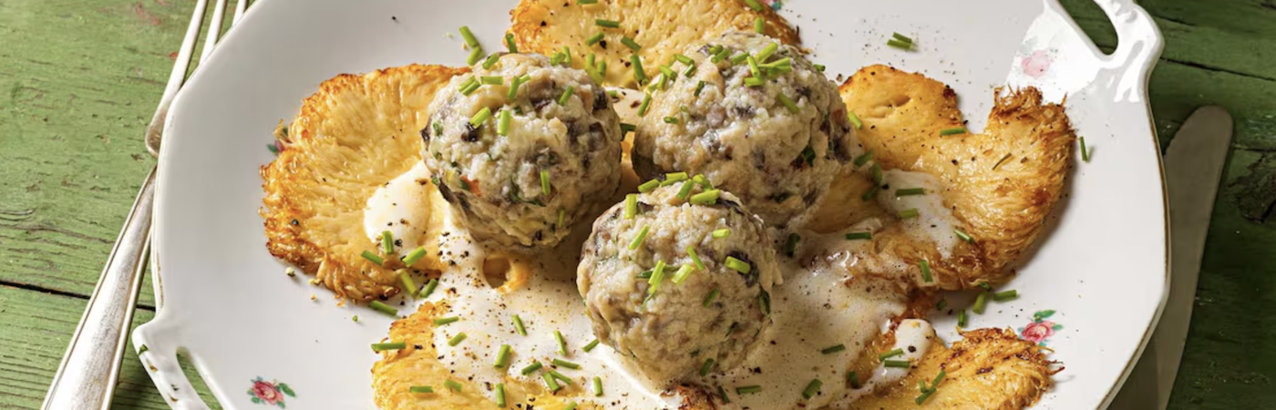 Gebratener Igelstachelbart mit Knoblauch & Kräutern